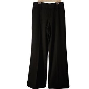 Nine West Stretch Flare Cuff Wide Leg Bottom Grunge Goth Dress Pants Size 4 New